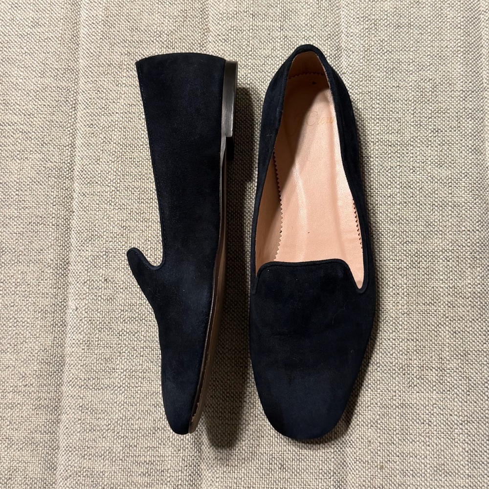 J. Crew Navy Suede Women's Flat Loafers
